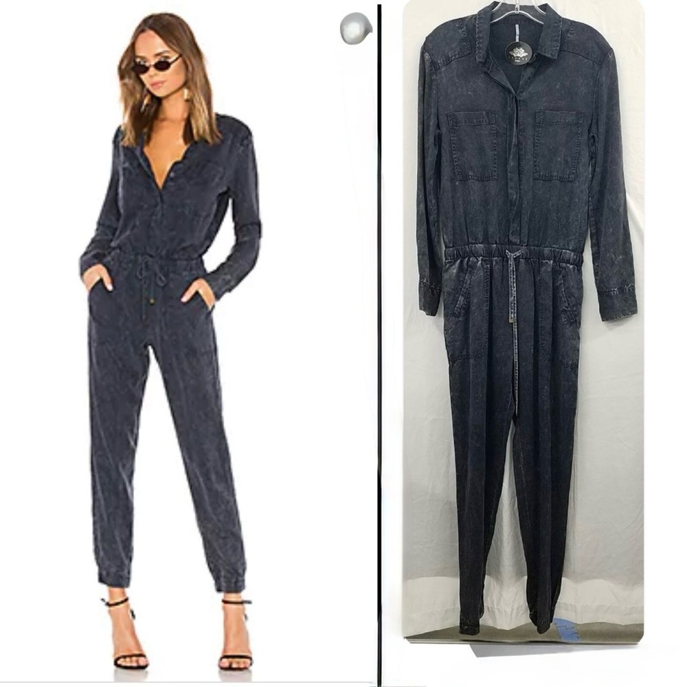 YFB Young & Faboulous Dark Blue Acid Wash Boiler Jumpsuit Size XS